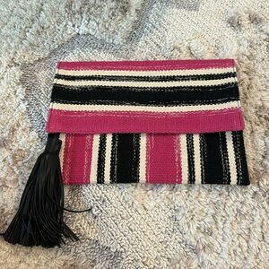 Rebecca Minkoff woven clutch with tassel